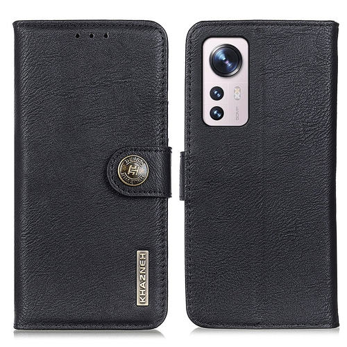 

For Xiaomi 12 Lite KHAZNEH Cowhide Texture Leather Phone Case(Black)