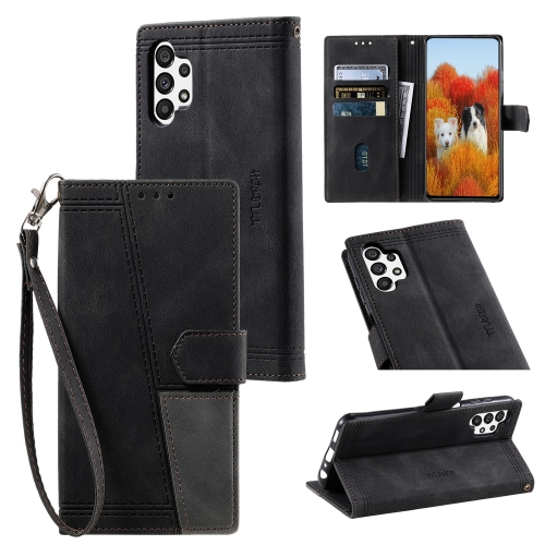 

For Samsung Galaxy A32 5G Splicing Leather Phone Case(Black)