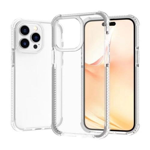 

For iPhone 14 Pro Acrylic Four Corners Shockproof Phone Case (Transparent White)