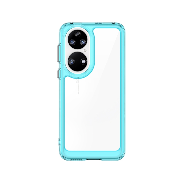 

For Huawei P50 Colorful Series Acrylic + TPU Phone Case(Transparent Blue)