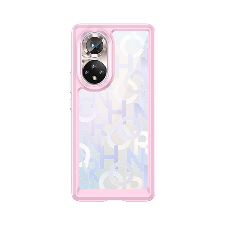 

For Honor 50 Colorful Series Acrylic + TPU Phone Case(Pink)