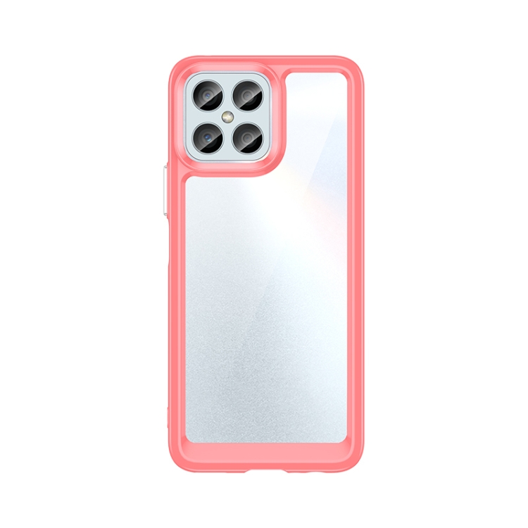 

For Honor X8 Colorful Series Acrylic + TPU Phone Case(Red)
