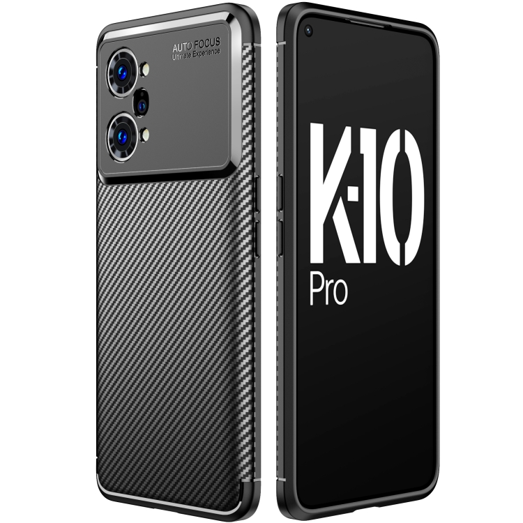 

For OPPO K10 Pro Carbon Fiber Texture Shockproof TPU Case(Black)