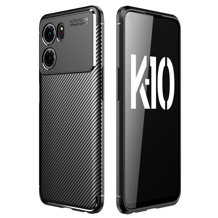 

For OPPO K10 Carbon Fiber Texture Shockproof TPU Case(Black)