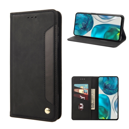 

For Motorola Moto G52 Skin Feel Splicing Leather Phone Case(Black)