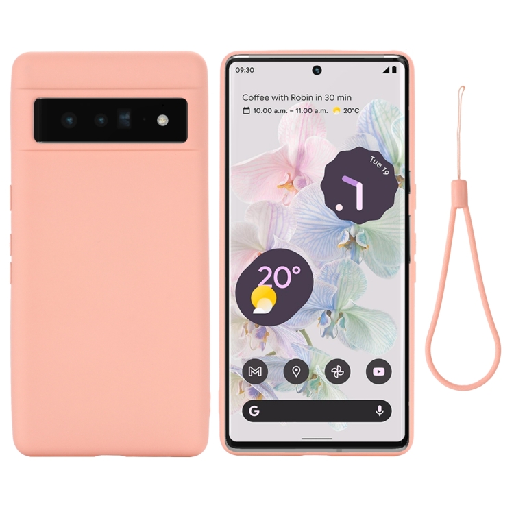

For Google Pixel 7 Pro Pure Color Liquid Silicone Shockproof Phone Case(Pink)