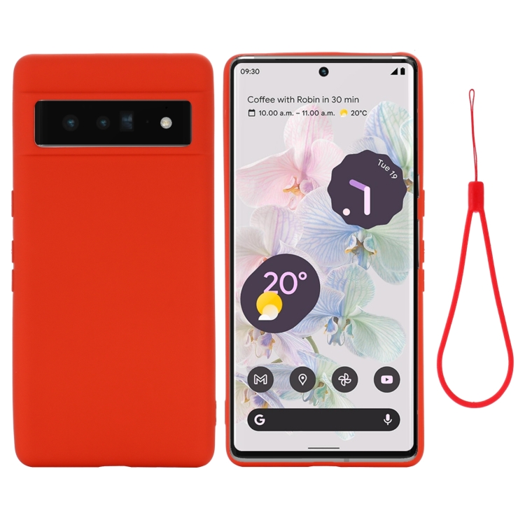 

For Google Pixel 7 Pure Color Liquid Silicone Shockproof Phone Case(Red)