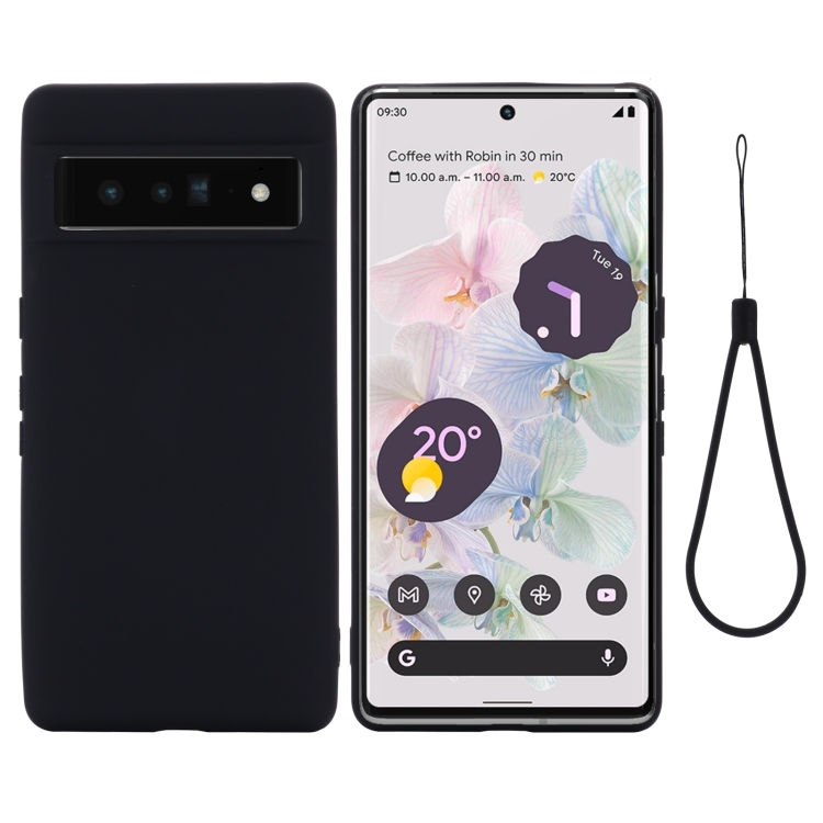 

For Google Pixel 7 Pure Color Liquid Silicone Shockproof Phone Case(Black)
