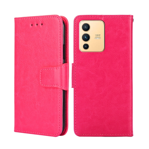 

For vivo S12 5G / V23 Crystal Texture Leather Phone Case(Rose Red)