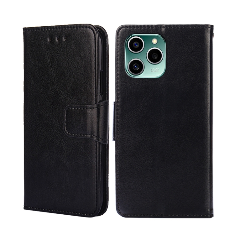 

For Honor 60 SE Crystal Texture Leather Phone Case(Black)