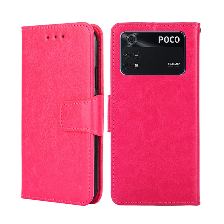 

For Xiaomi Poco M4 Pro Crystal Texture Leather Phone Case(Rose Red)
