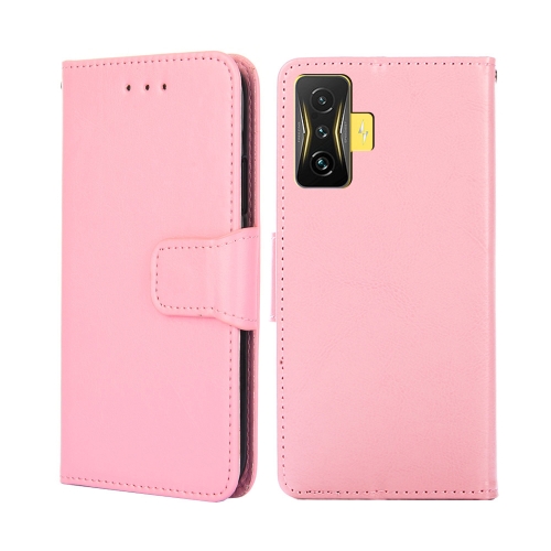 

For Xiaomi Redmi K50 Gaming Crystal Texture Leather Phone Case(Pink)