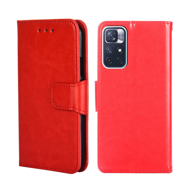 

For Xiaomi Redmi Note 11 5G/Poco M4 Pro 5G Crystal Texture Leather Phone Case(Red)
