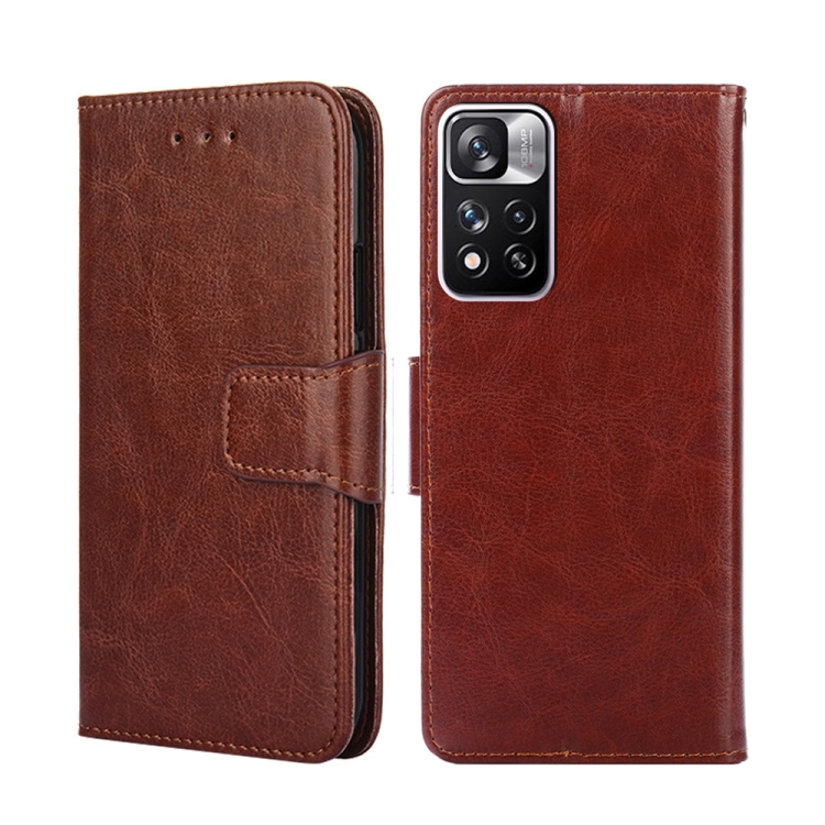

For Xiaomi Redmi Note 11 Pro 5G/11 Pro+ 5G Crystal Texture Leather Phone Case(Brown)