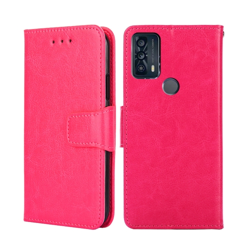 

For TCL 20B 6159K Crystal Texture Leather Phone Case(Rose Red)