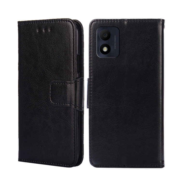 

For Alcatel 1B 2022 Crystal Texture Leather Phone Case(Black)