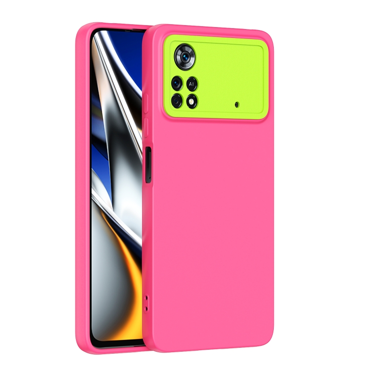 

For Xiaomi Poco X4 Pro 5G Eagle Eye Lens Oily Feel Phone Protective Case(Rose Red)