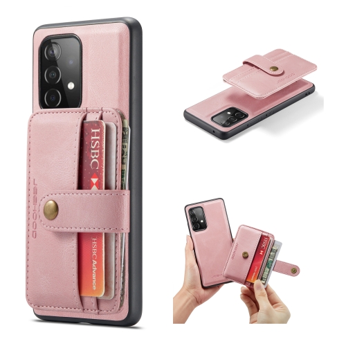 

For Samsung Galaxy A33 5G/A53 5G/A73 5G JEEHOOD RFID Blocking Anti-Theft Magnetic Phone Case(Pink)