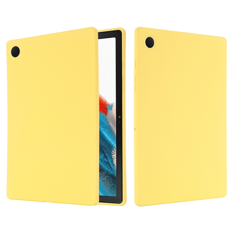 

For Samsung Galaxy Tab A8 10.5 2021 Solid Color Liquid Silicone Shockpoof Tablet Case(Yellow)