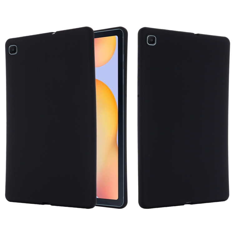 

For Samsung Galaxy Tab S6 Lite Solid Color Liquid Silicone Shockpoof Tablet Case(Black)