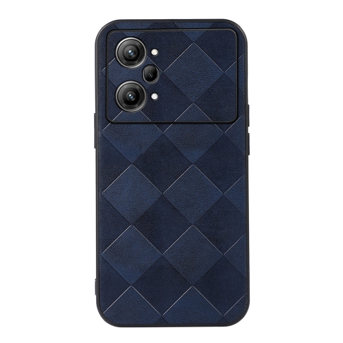 

For OPPO K10 Pro 5G Weave Plaid PU Phone Case(Blue)