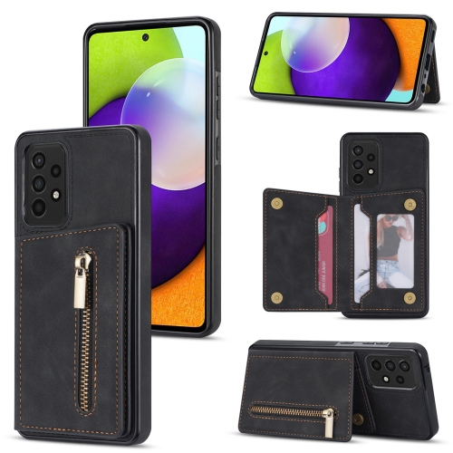 

For Samsung Galaxy A53 5G Zipper Card Holder Phone Case(Black)