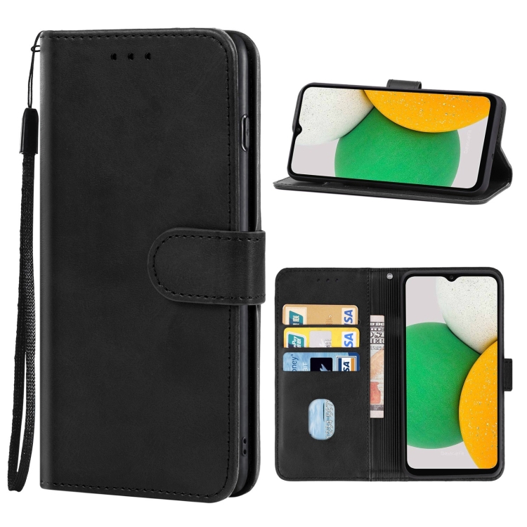 

For Samsung Galaxy A03 EU Version 166.5mm Leather Phone Case(Black)