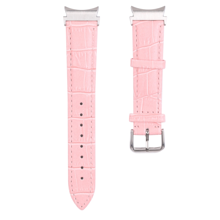 

For Samsung Galaxy Watch4 40mm/44mm Slub Texture Leather Watch Band(Pink)