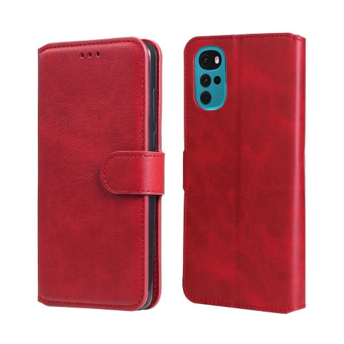 

For Motorola Moto G22 Classic Calf Texture Flip Leather Phone Case(Red)