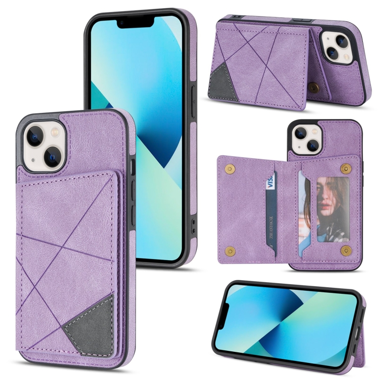 

Line Card Holder Phone Case For iPhone 13 mini(Purple)
