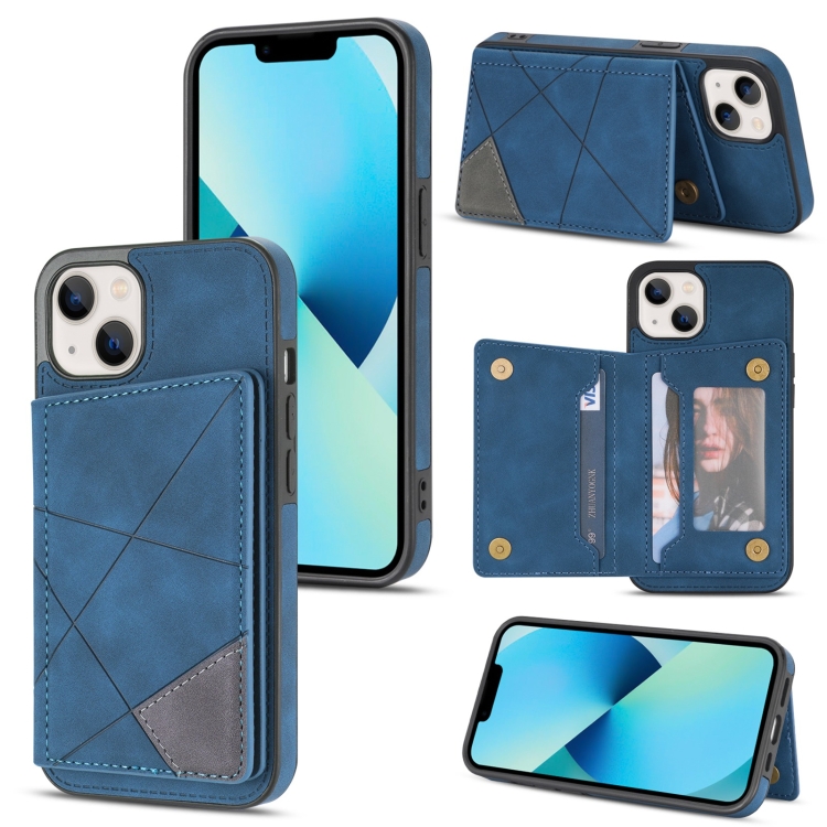

Line Card Holder Phone Case For iPhone 13(Blue)