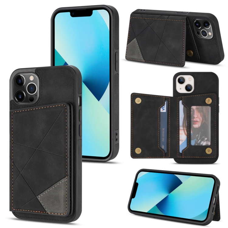 

Line Card Holder Phone Case For iPhone 13 Pro(Black)