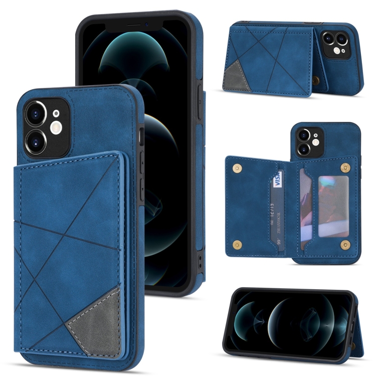 

Line Card Holder Phone Case For iPhone 12(Blue)