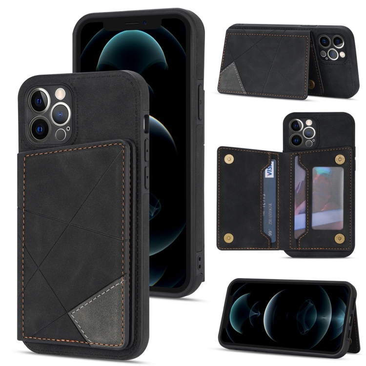

Line Card Holder Phone Case For iPhone 12 Pro Max(Black)