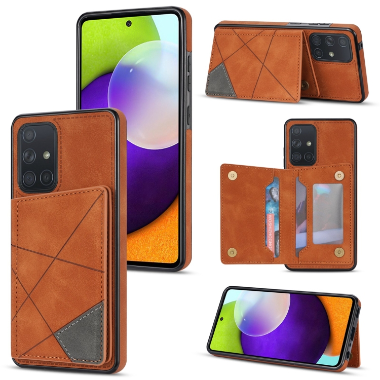 For Samsung Galaxy A71 4G Line Card Holder Phone Case(Brown)