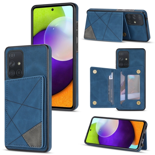 

For Samsung Galaxy A71 4G Line Card Holder Phone Case(Blue)