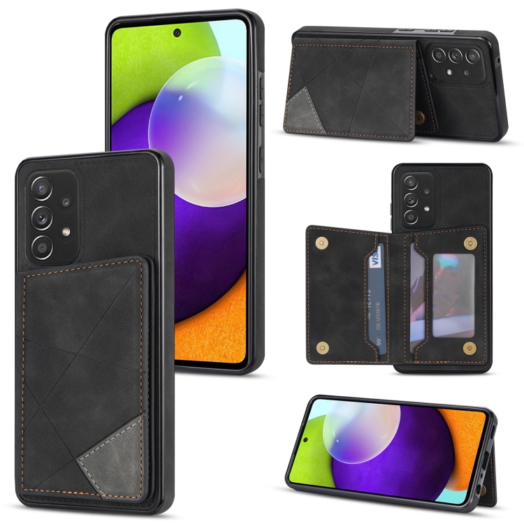 

For Samsung Galaxy A53 5G Line Card Holder Phone Case(Black)