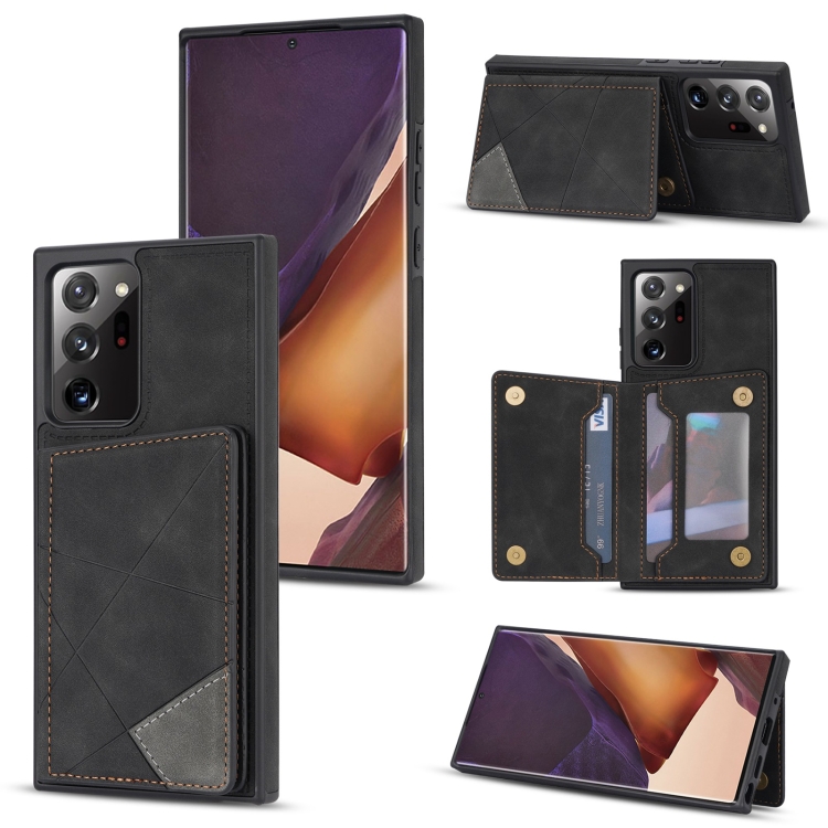 

For Samsung Galaxy Note20 Line Card Holder Phone Case(Black)