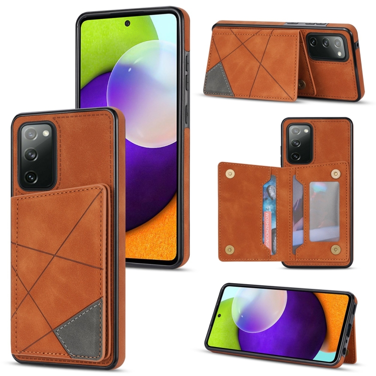 

For Samsung Galaxy S20 Line Card Holder Phone Case(Brown)