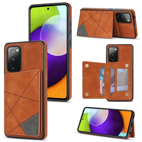 

For Samsung Galaxy S20 FE Line Card Holder Phone Case(Brown)