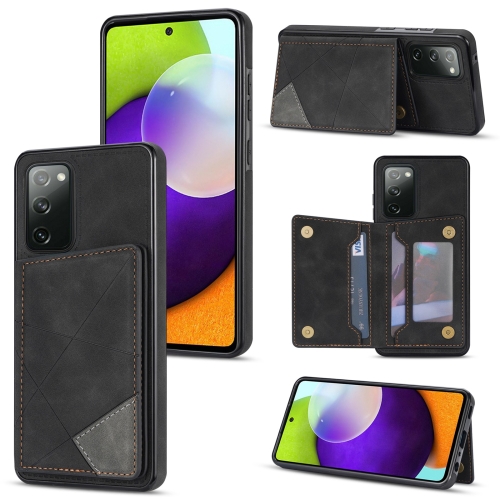 

For Samsung Galaxy S21 FE 5G Line Card Holder Phone Case(Black)