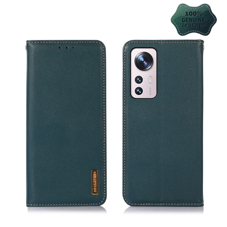 

For Xiaomi 12 Lite KHAZNEH Nappa Top Layer Cowhide Leather Phone Case(Green)