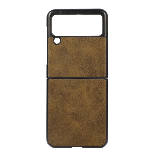 

For Samsung Galaxy Z Flip3 5G Two-color Calf Texture PU Phone Case(Green)