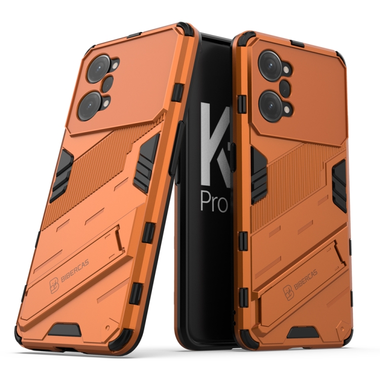 

For OPPO K10 Pro 5G China Punk Armor 2 in 1 PC + TPU Shockproof Phone Case with Invisible Holder(Orange)