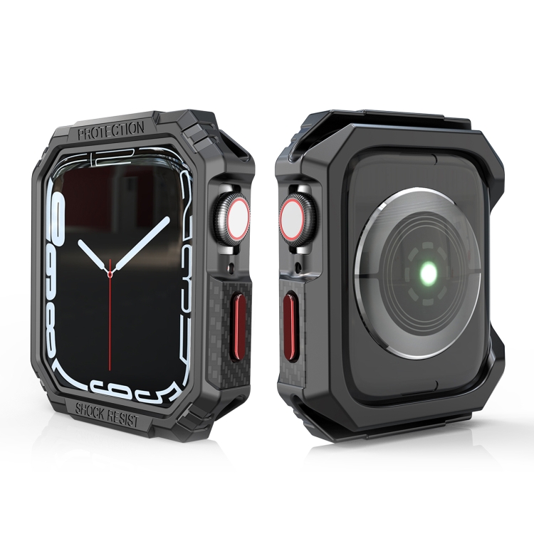 

Carbon Fiber Contrast Color Protective Case For Apple Watch Series 8 / 7 45mm(Red)
