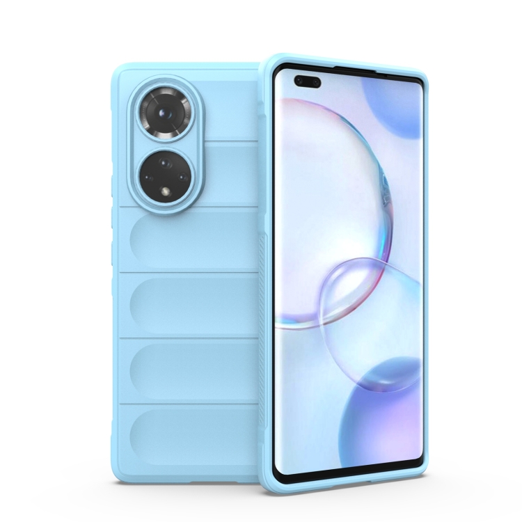 

For Huawei Nova 9 Pro/Honor 50 Pro Magic Shield TPU + Flannel Phone Case(Light Blue)