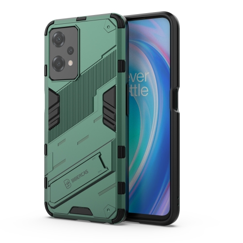 

For OnePlus Nord CE 2 Lite 5G/Realme 9 Pro Punk Armor 2 in 1 Shockproof Phone Case with Invisible Holder(Green)
