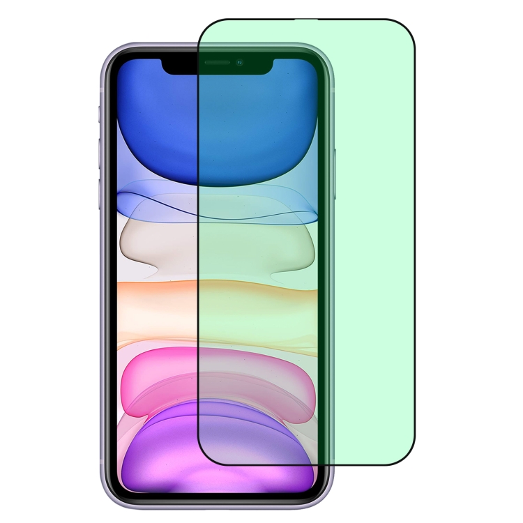 

Green Light Eye Protection Tempered Glass Film For iPhone 11 / XR