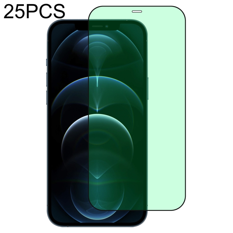 

For iPhone 12 Pro Max 25pcs Green Light Eye Protection Tempered Glass Film