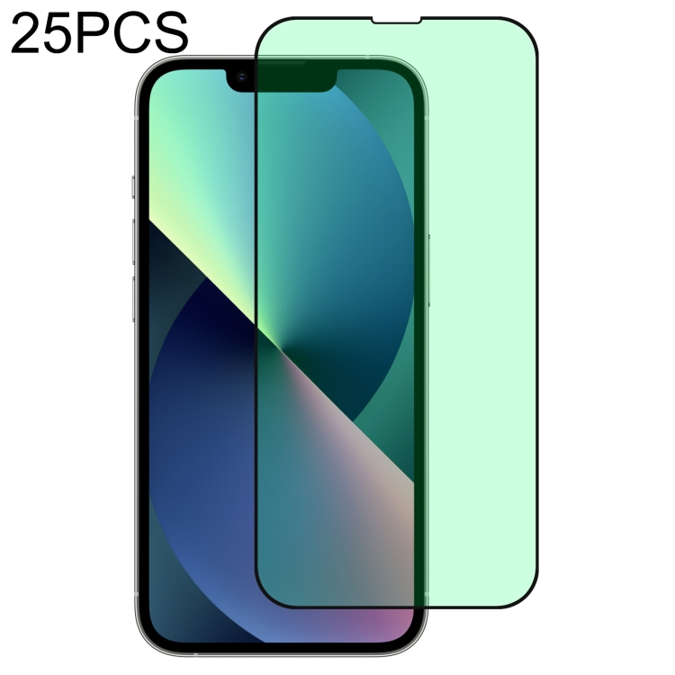 

25 PCS Green Light Eye Protection Tempered Glass Film For iPhone 13 mini